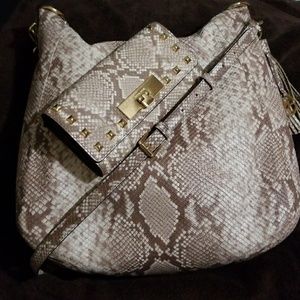 Michael Kors Newbury Snake Embossed Leather Hobo